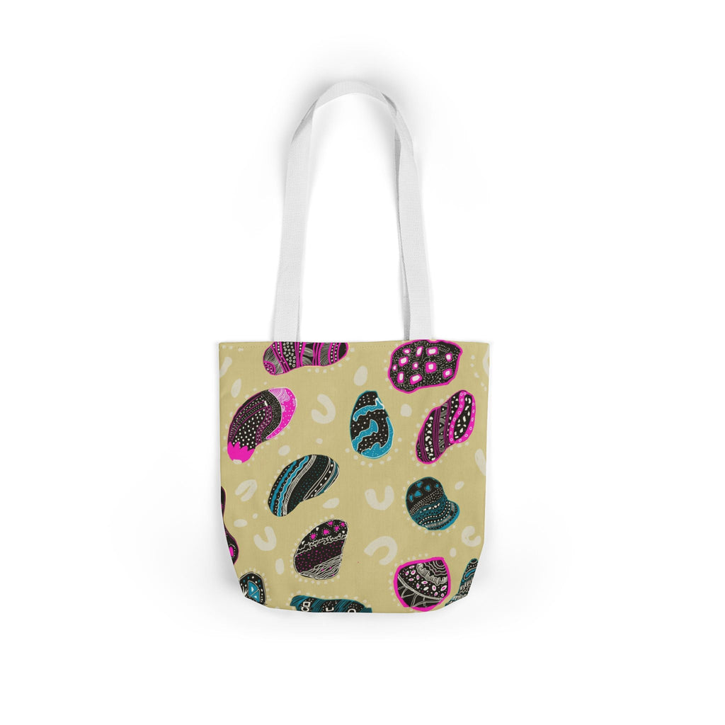 Modern Abstract Drawn Print Canvas Tote Bag, 5-Color Straps Printify