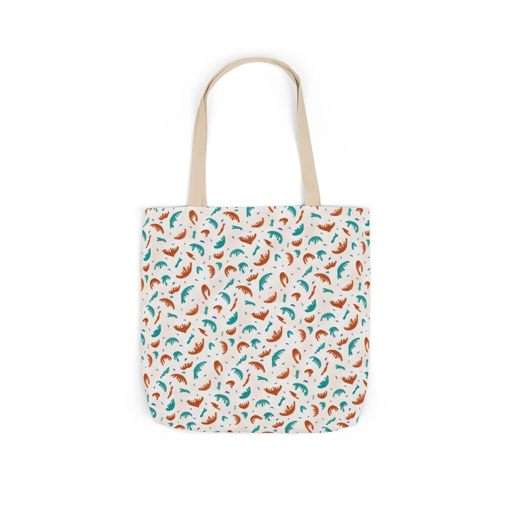 Abstract Hand Designed Print Canvas Tote Bag, 5-Color Straps Printify