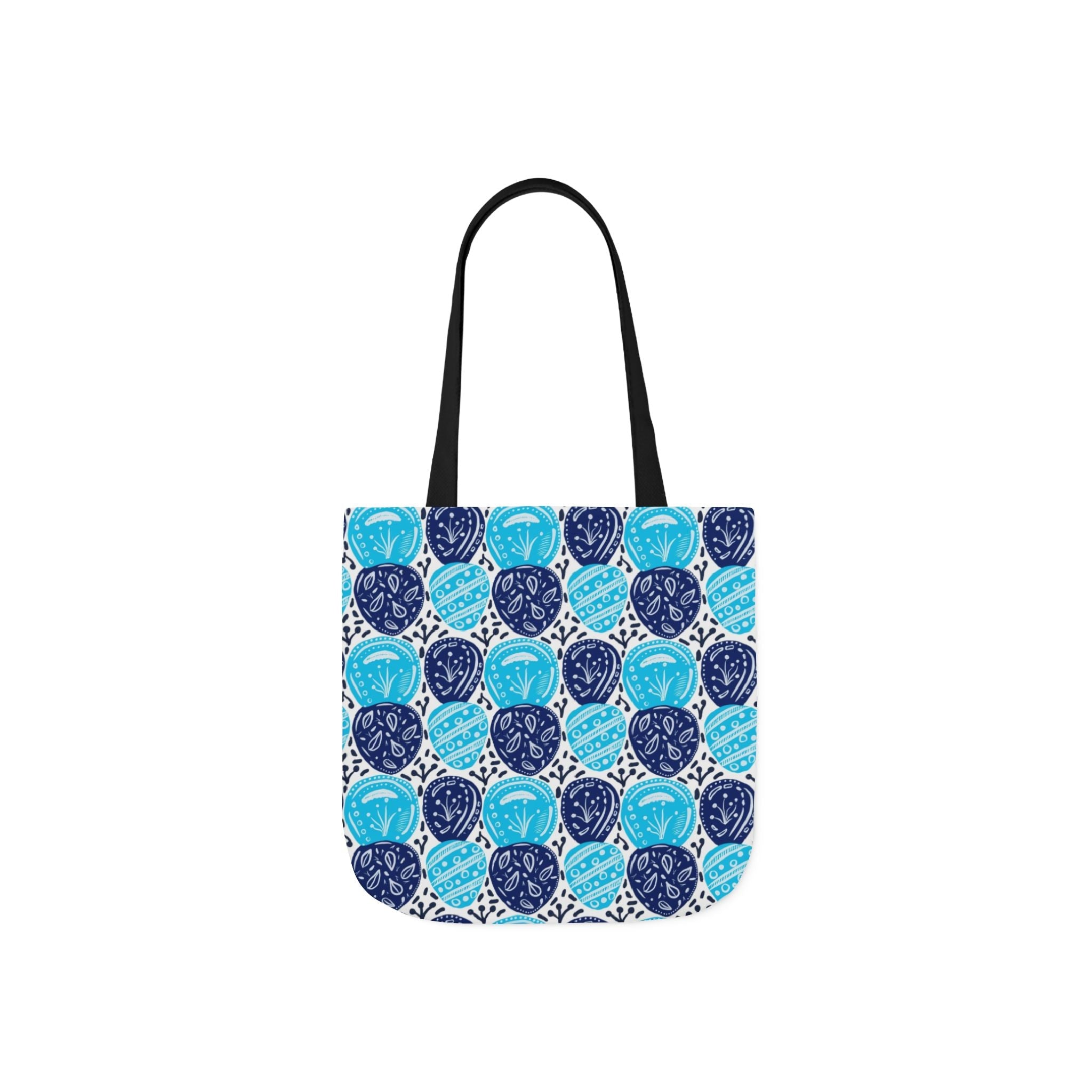 Blue Oval Abstract Canvas Tote Bag, 5-Color Straps Printify