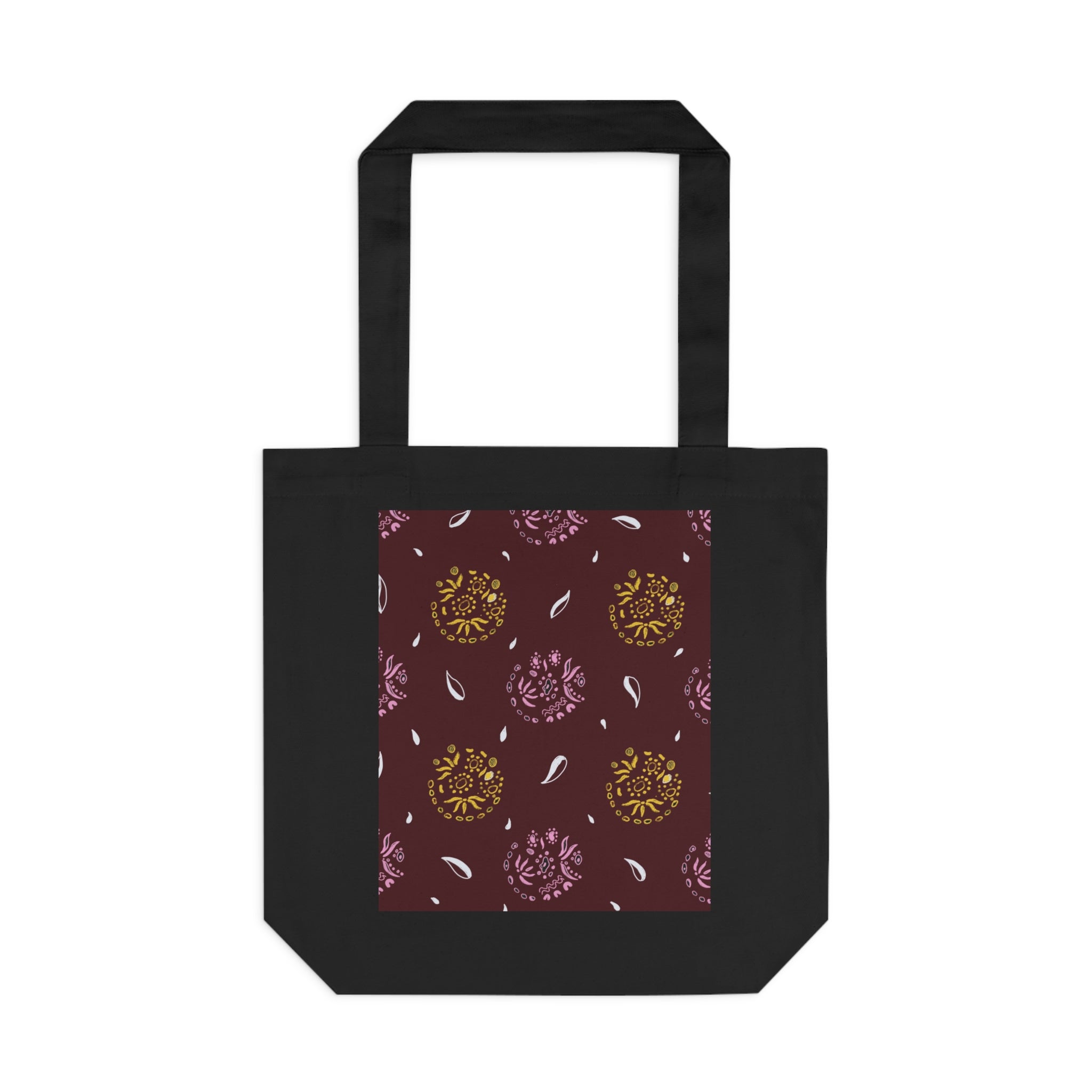 Maroon Abstract Cotton Tote Bag