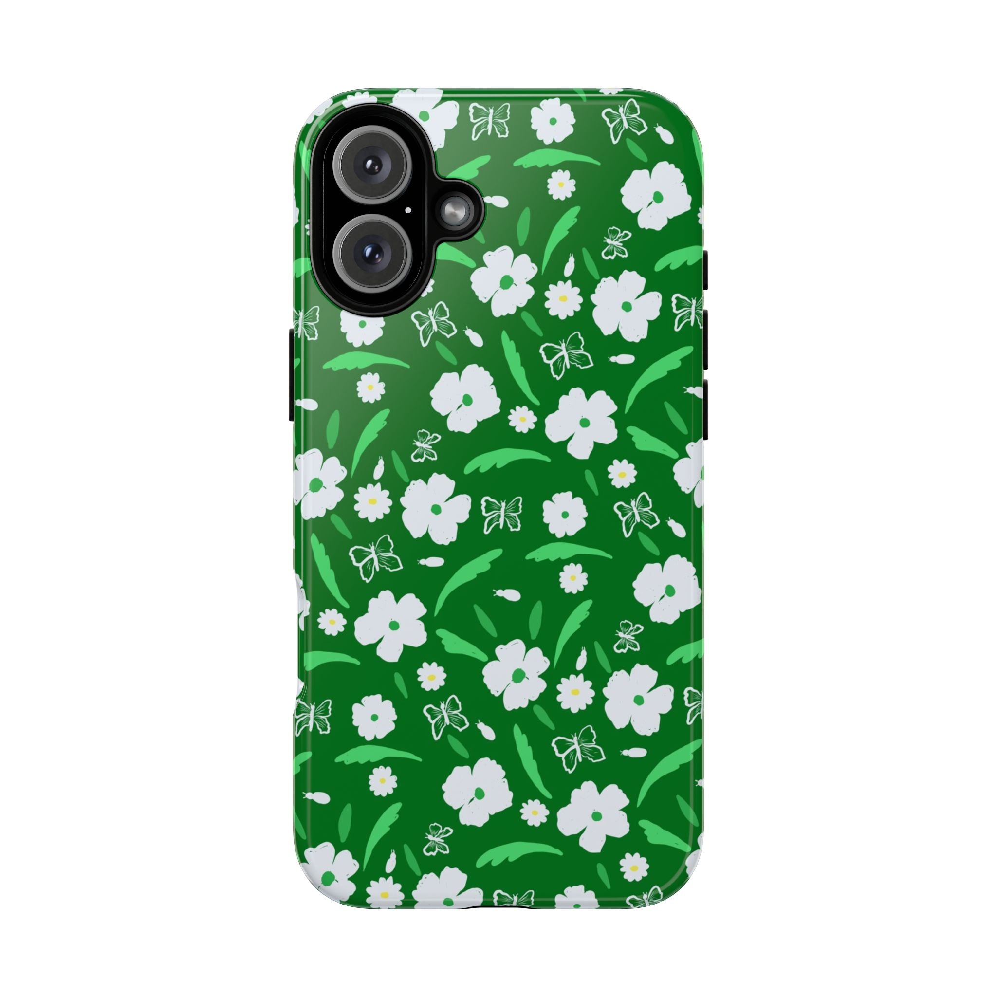 Green Meets White Flora Hand Designed Prints Tough Cases Printify