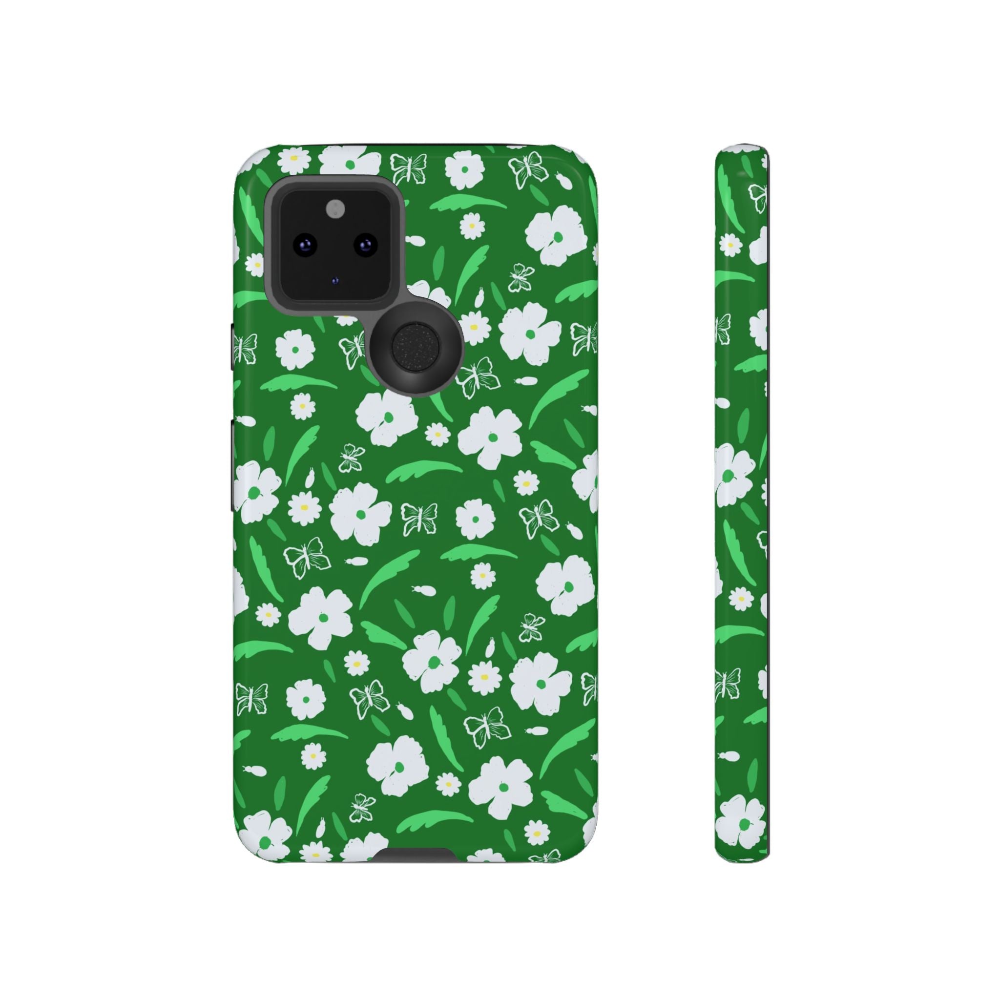 Green Meets White Flora Hand Designed Prints Tough Cases Printify