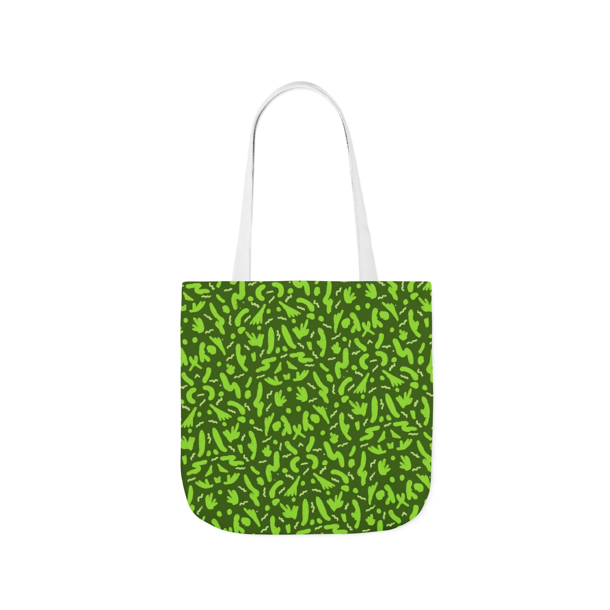 Green Botanic Reusable Canvas Tote Bag, 5-Color Straps Printify