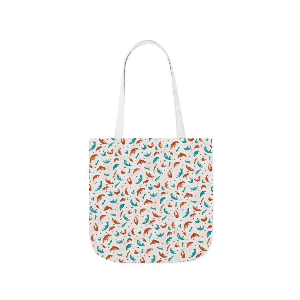 Abstract Hand Designed Print Canvas Tote Bag, 5-Color Straps Printify