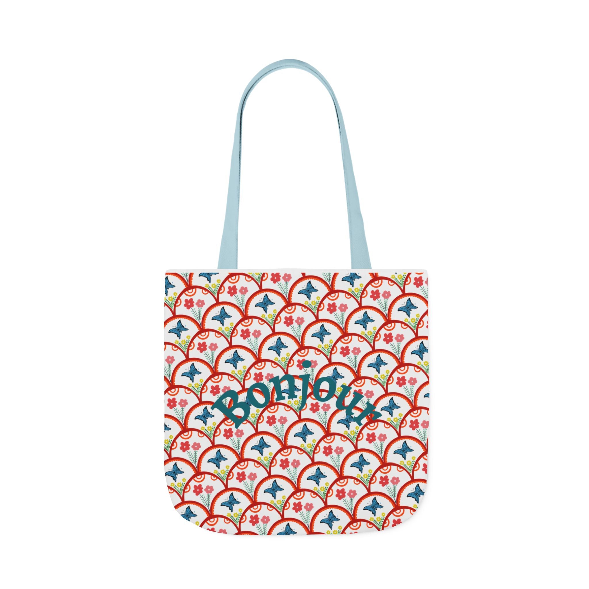 Bonjour Canvas Tote Bag | 5-Color Straps, 3 Sizes
