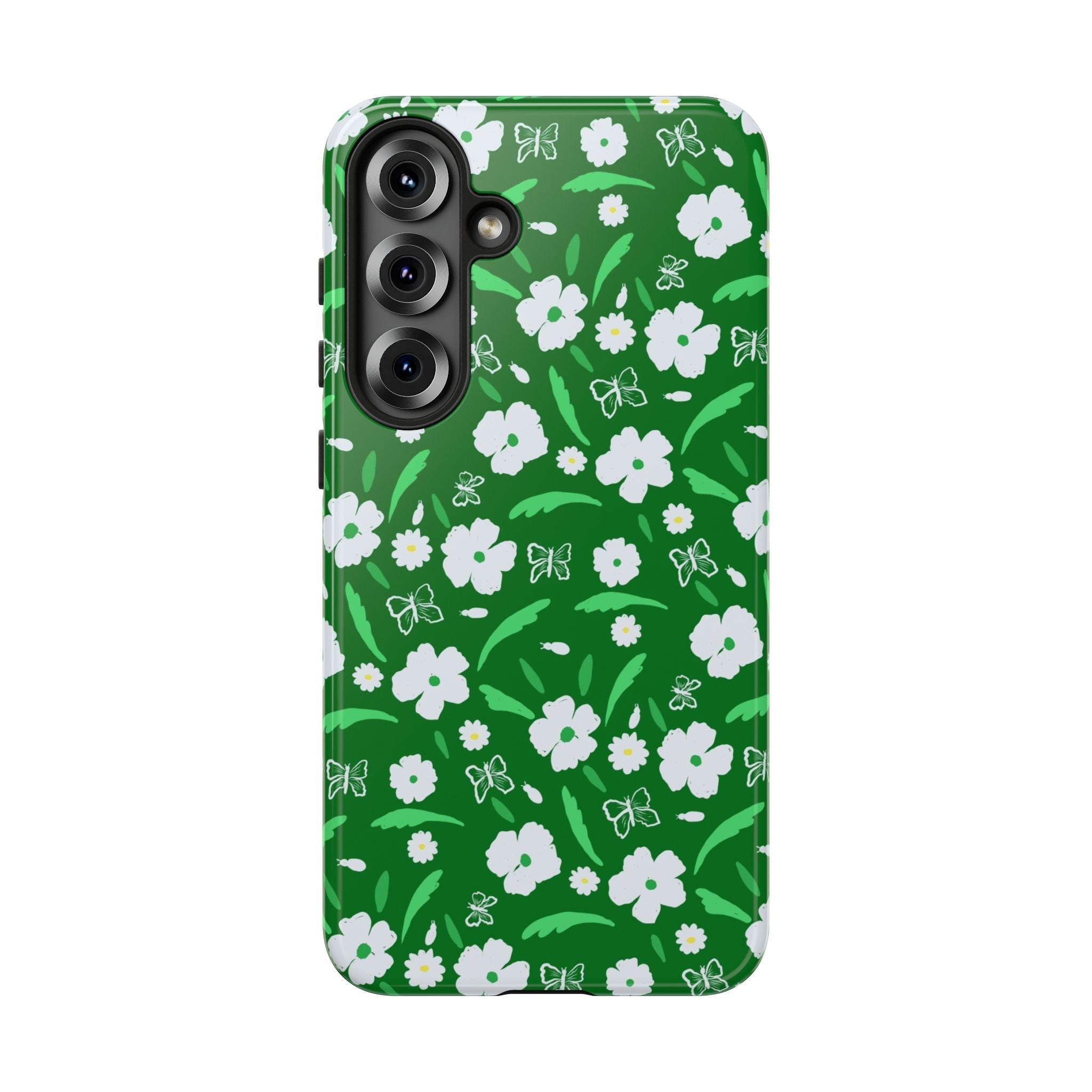 Green Meets White Flora Hand Designed Prints Tough Cases Printify