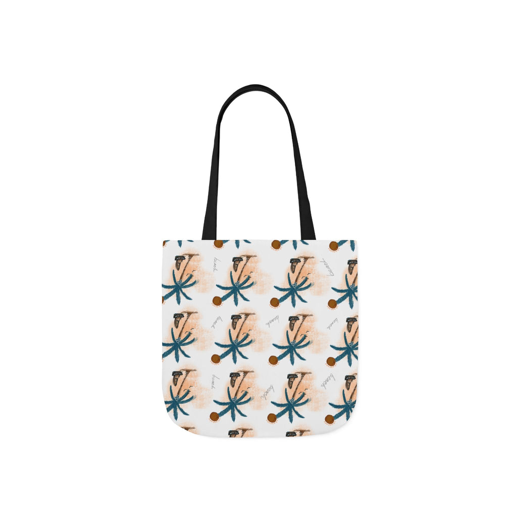 Beach Hand Drawn Art Canvas Tote Bag, 5-Color Straps Printify