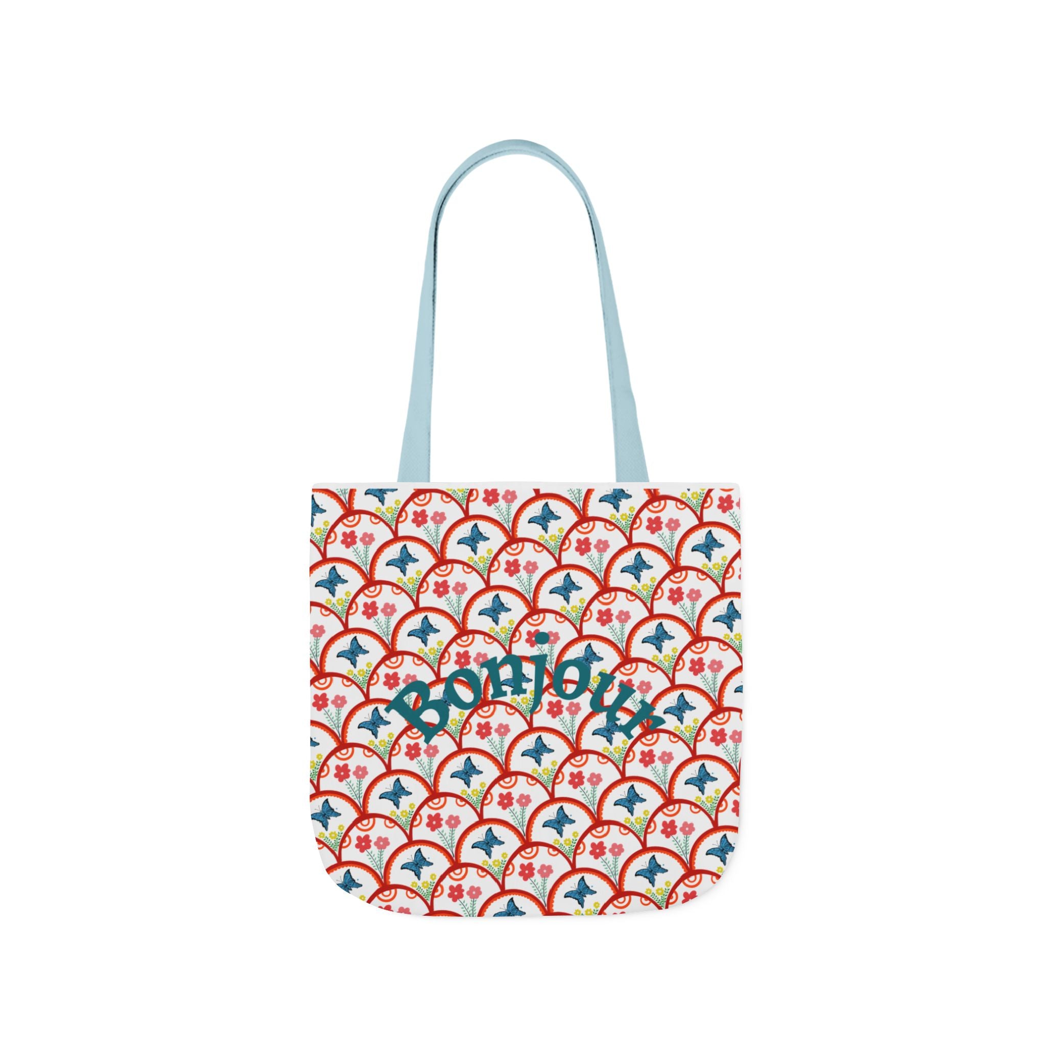 Bonjour Canvas Tote Bag | 5-Color Straps, 3 Sizes