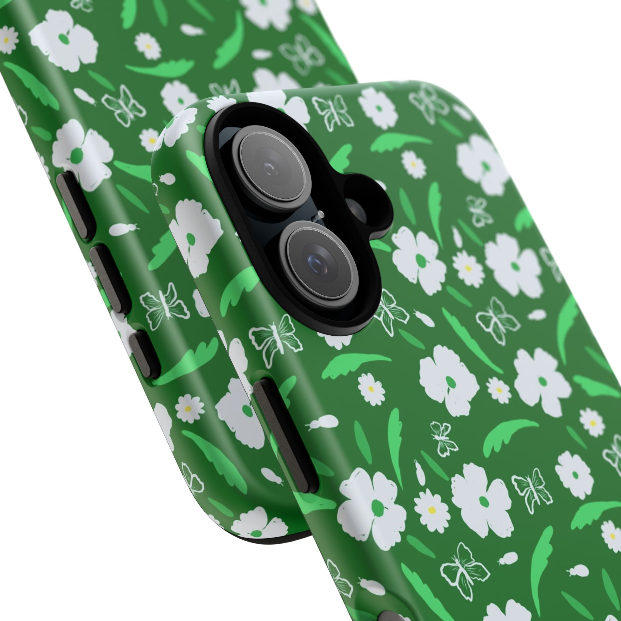 Green Meets White Flora Hand Designed Prints Tough Cases Printify