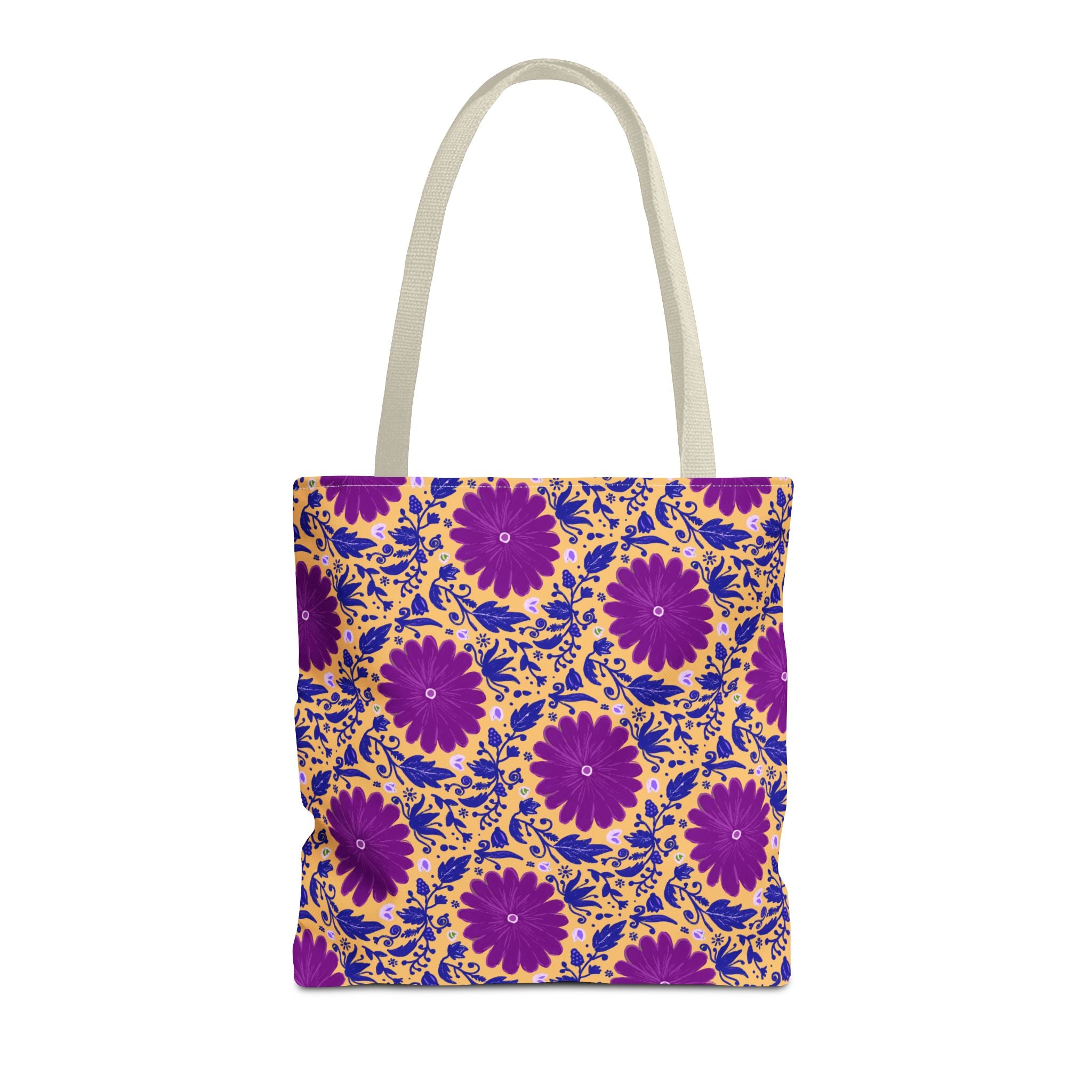 Botanic Susanah Purple Flower Print Tote Bag – Hand-Designed Print