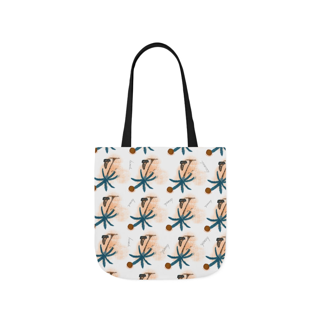 Beach Hand Drawn Art Canvas Tote Bag, 5-Color Straps Printify
