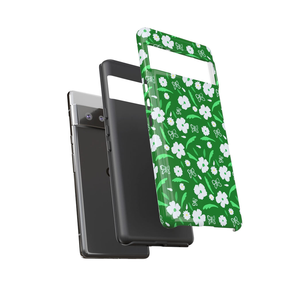 Green Meets White Flora Hand Designed Prints Tough Cases Printify