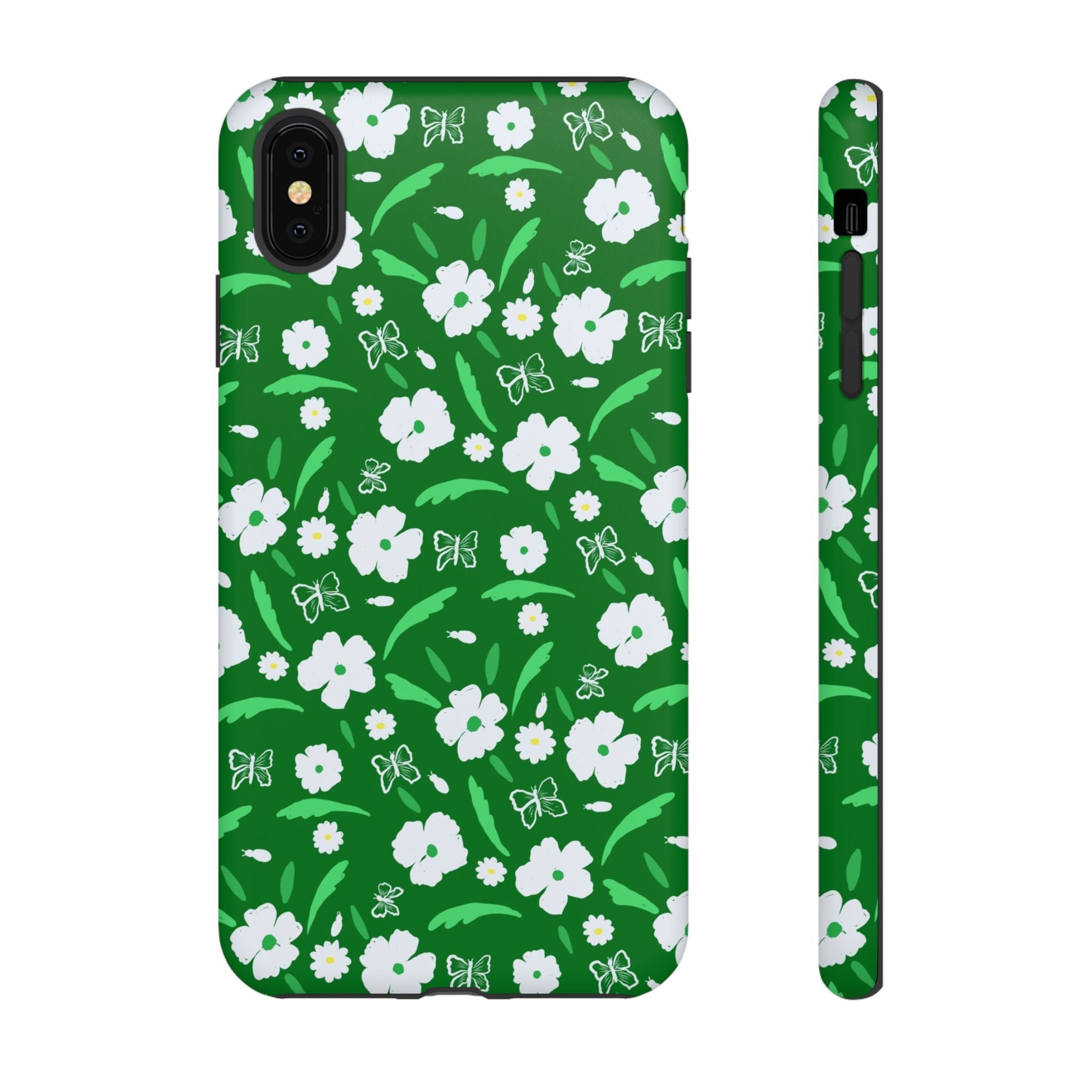 Green Meets White Flora Hand Designed Prints Tough Cases Printify