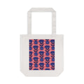 Blue Flora Pink Base Hand Designed Prints Cotton Tote Bag Printify