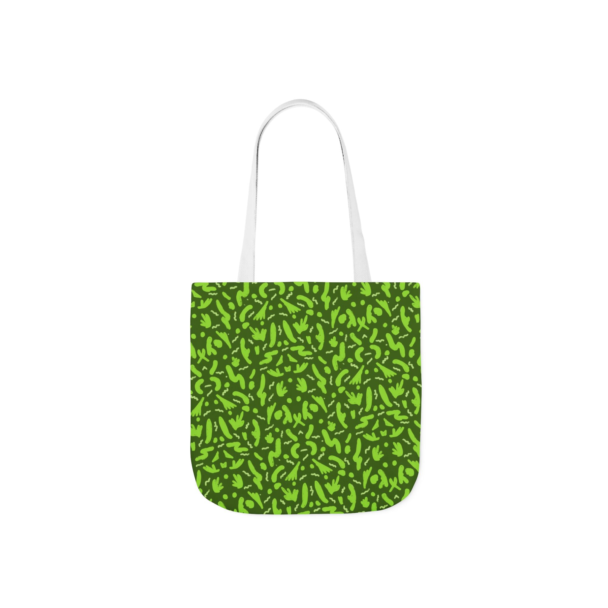 Green Botanic Reusable Canvas Tote Bag, 5-Color Straps Printify