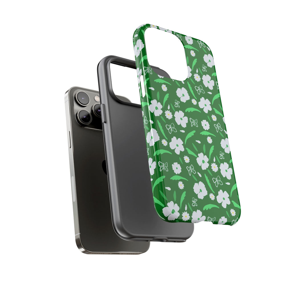Green Meets White Flora Hand Designed Prints Tough Cases Printify