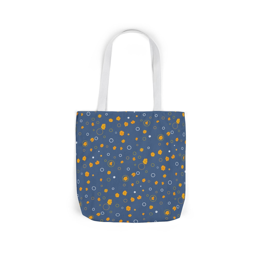 Grey Small Flora Hand Drawn Prints Canvas Tote Bag, 5-Color Straps Printify