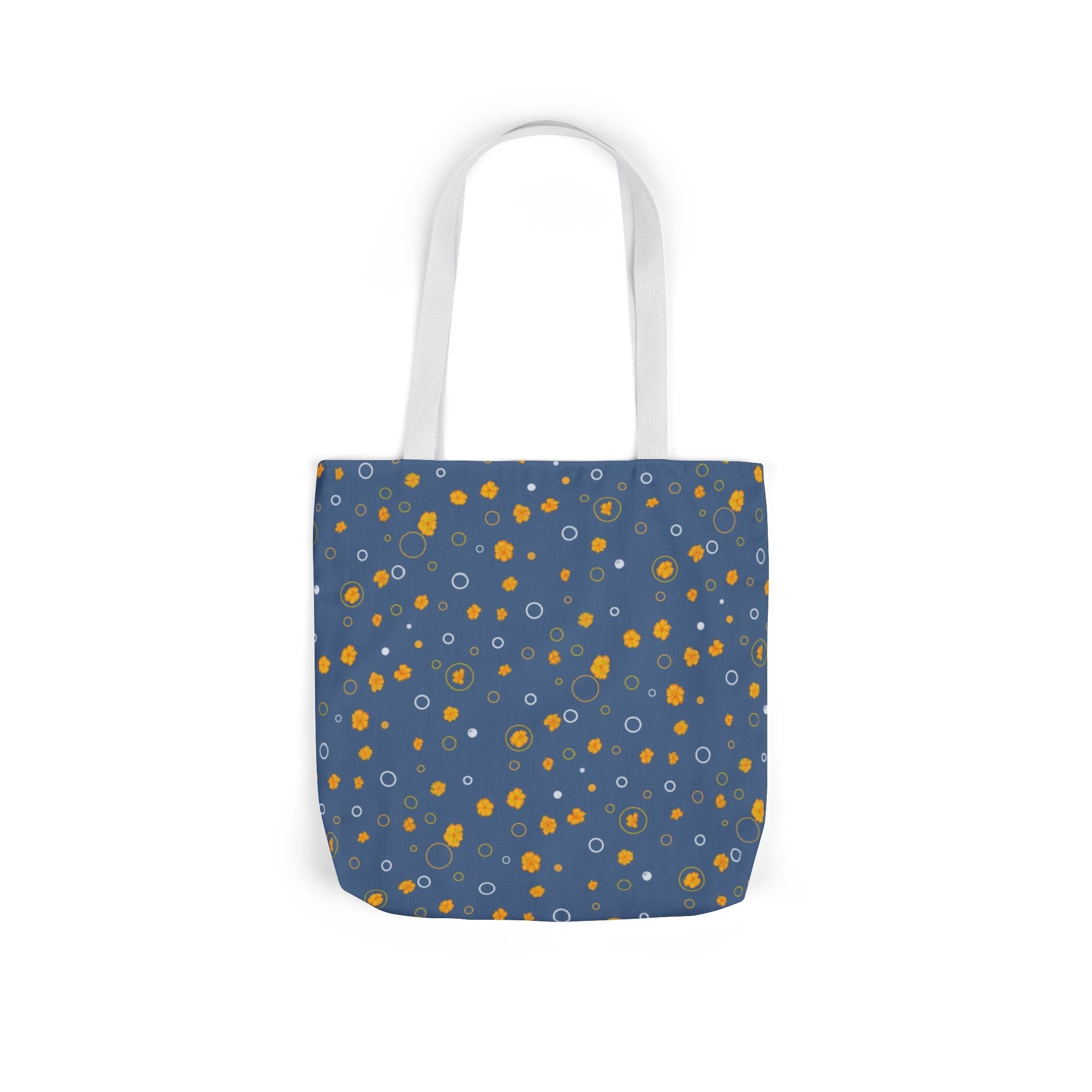 Grey Small Flora Hand Drawn Prints Canvas Tote Bag, 5-Color Straps Printify