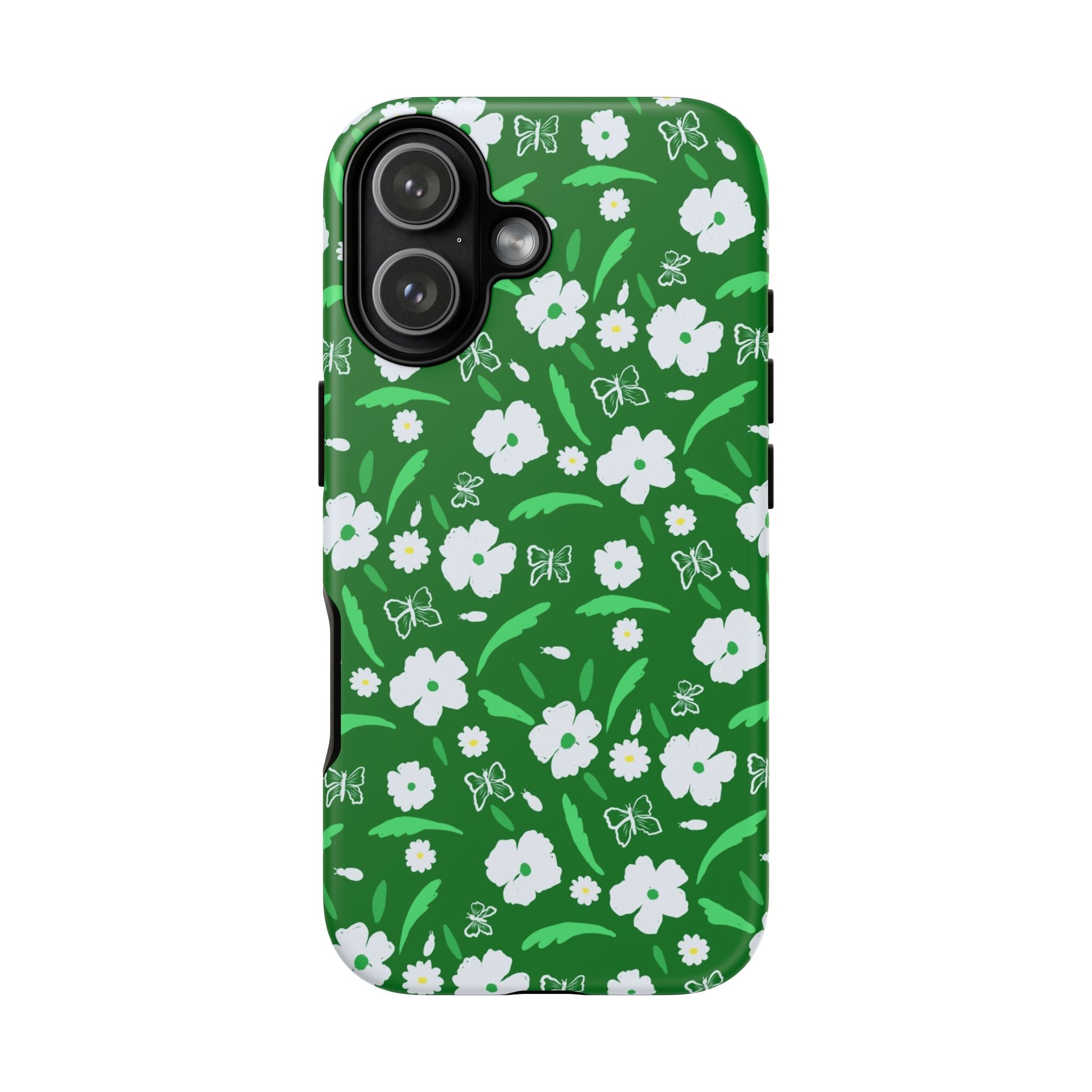 Green Meets White Flora Hand Designed Prints Tough Cases Printify