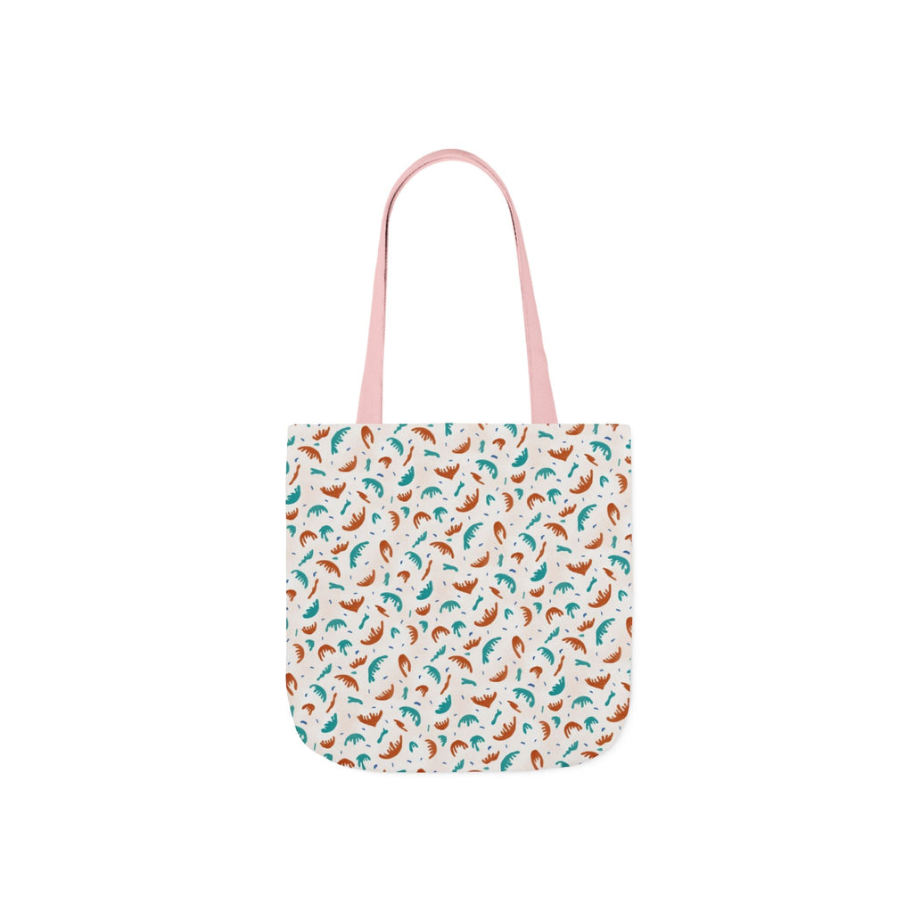 Abstract Hand Designed Print Canvas Tote Bag, 5-Color Straps Printify