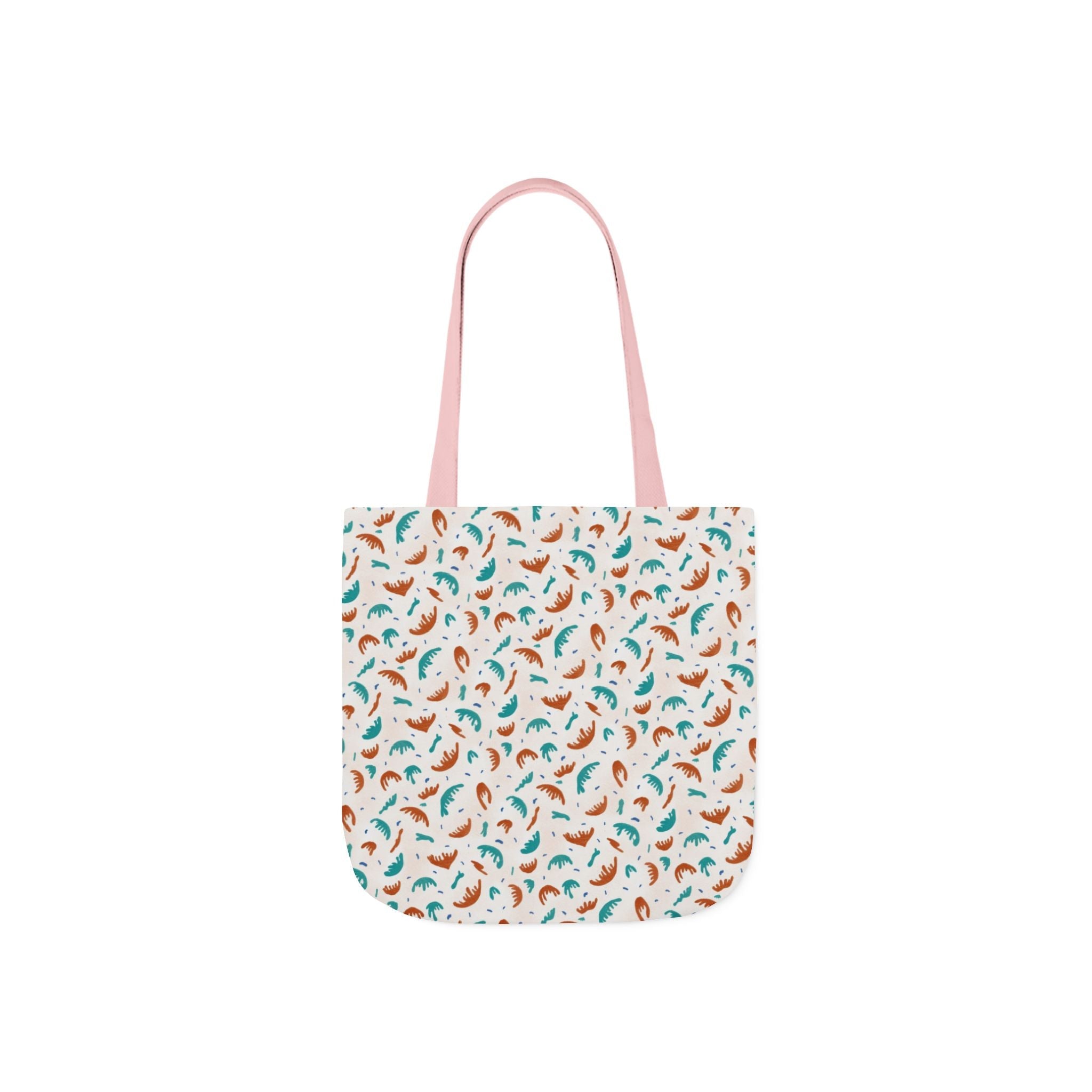 Abstract Hand Designed Print Canvas Tote Bag, 5-Color Straps Printify