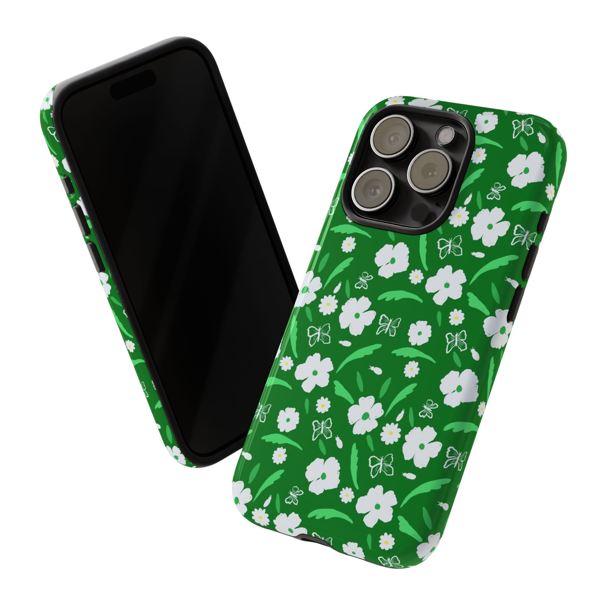 Green Meets White Flora Hand Designed Prints Tough Cases Printify