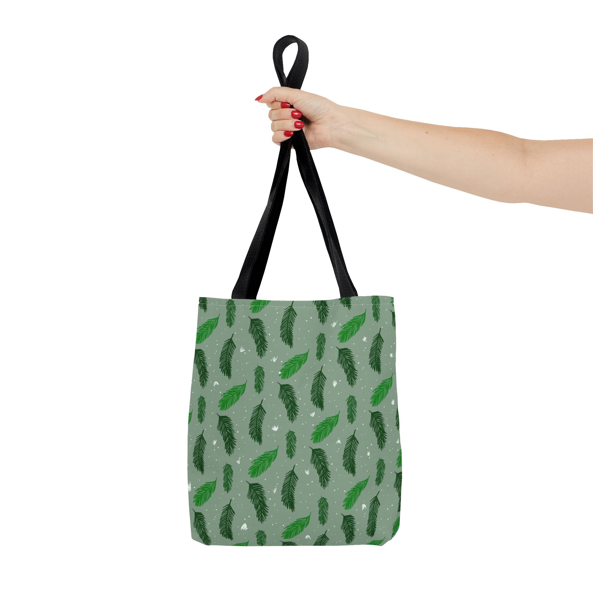 Olive Green Hand Drawn Botanic Print Tote Bags Printify