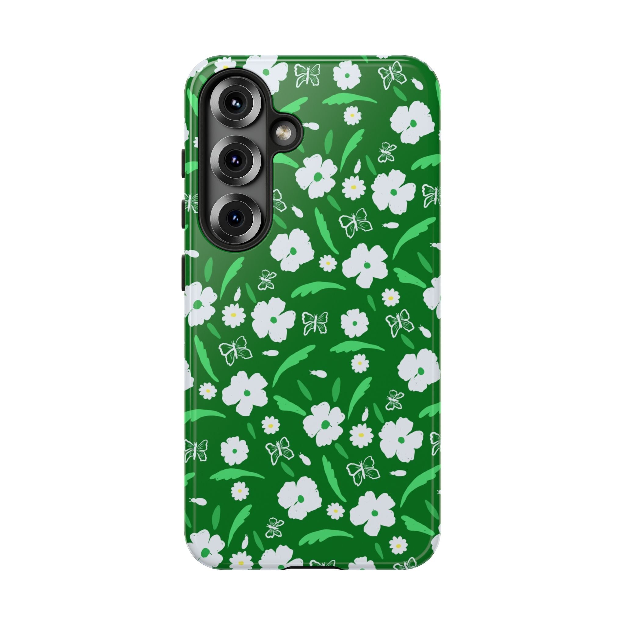Green Meets White Flora Hand Designed Prints Tough Cases Printify