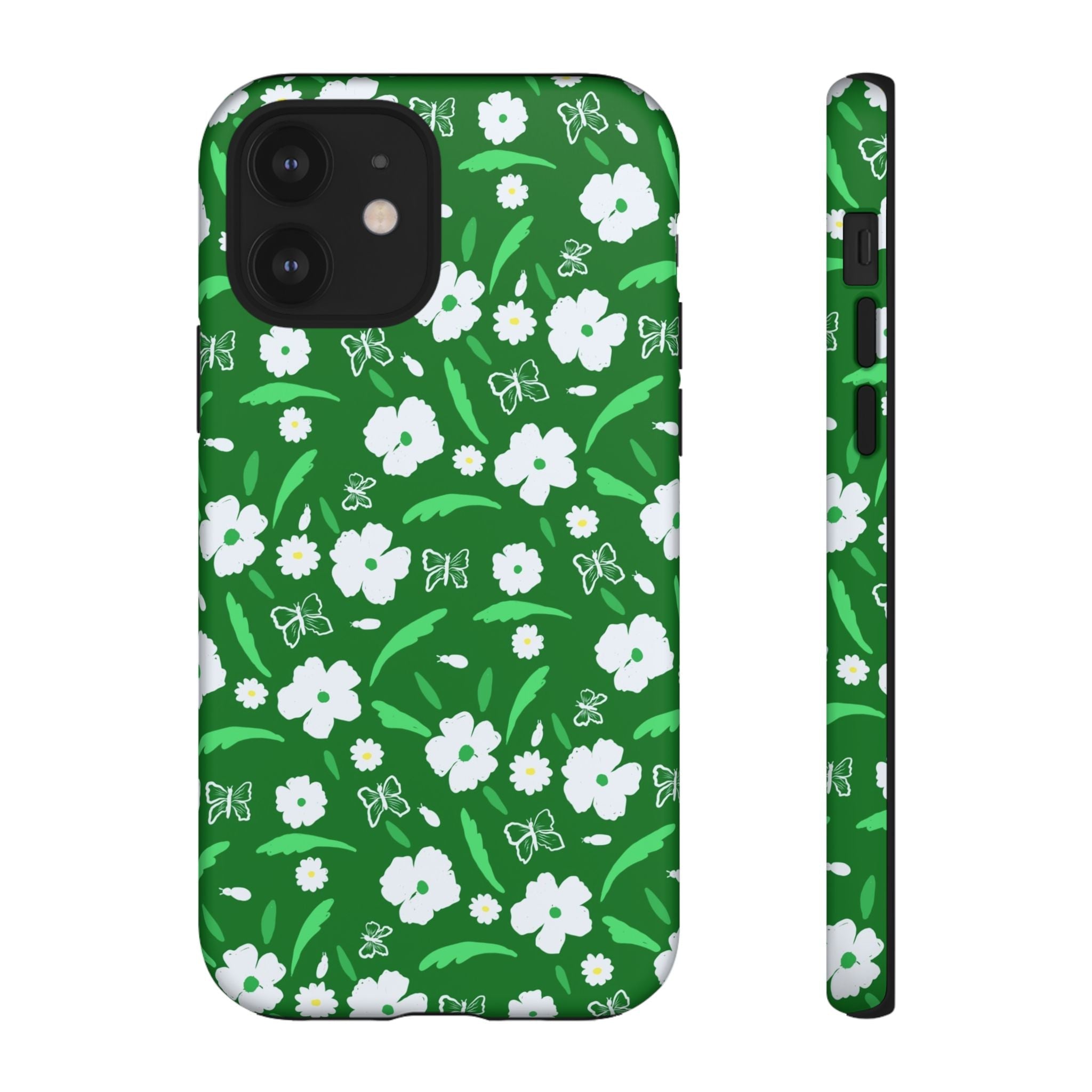 Green Meets White Flora Hand Designed Prints Tough Cases Printify