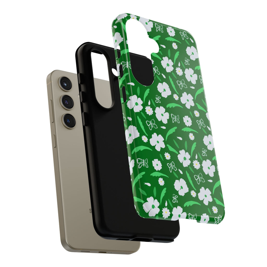 Green Meets White Flora Hand Designed Prints Tough Cases Printify