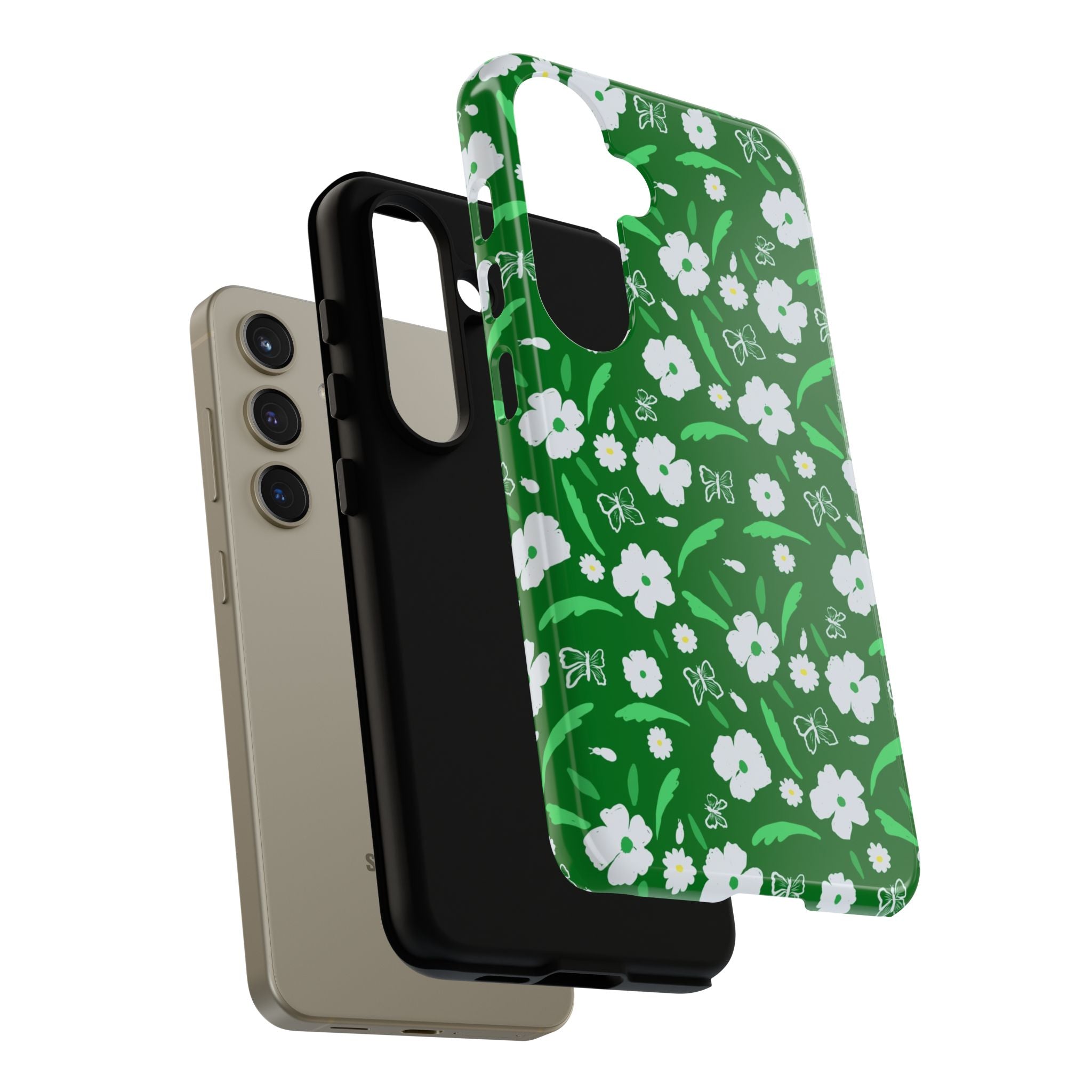 Green Meets White Flora Hand Designed Prints Tough Cases Printify