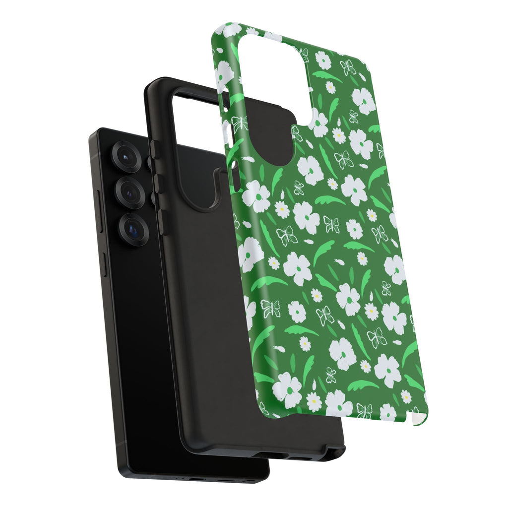Green Meets White Flora Hand Designed Prints Tough Cases Printify