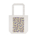 White Purple Gold Flora Cotton Tote Bag Printify