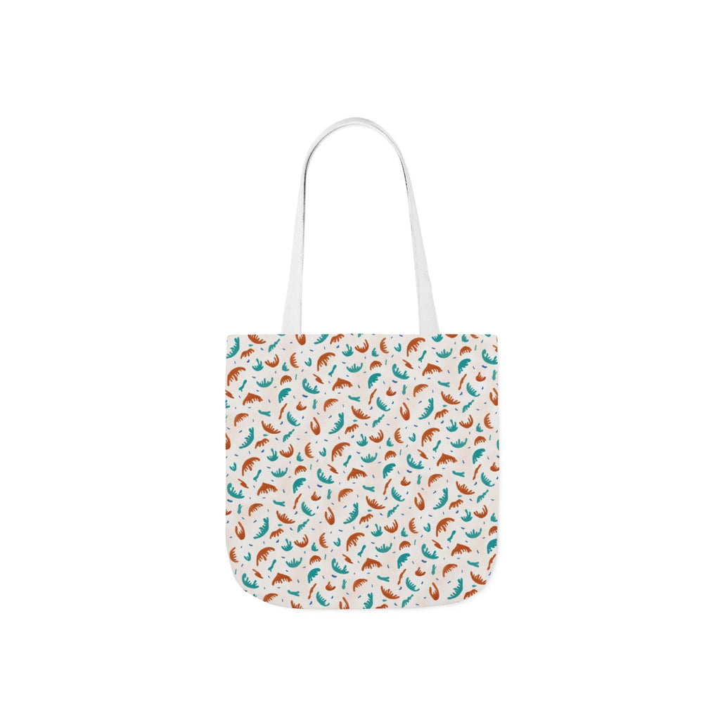 Abstract Hand Designed Print Canvas Tote Bag, 5-Color Straps Printify