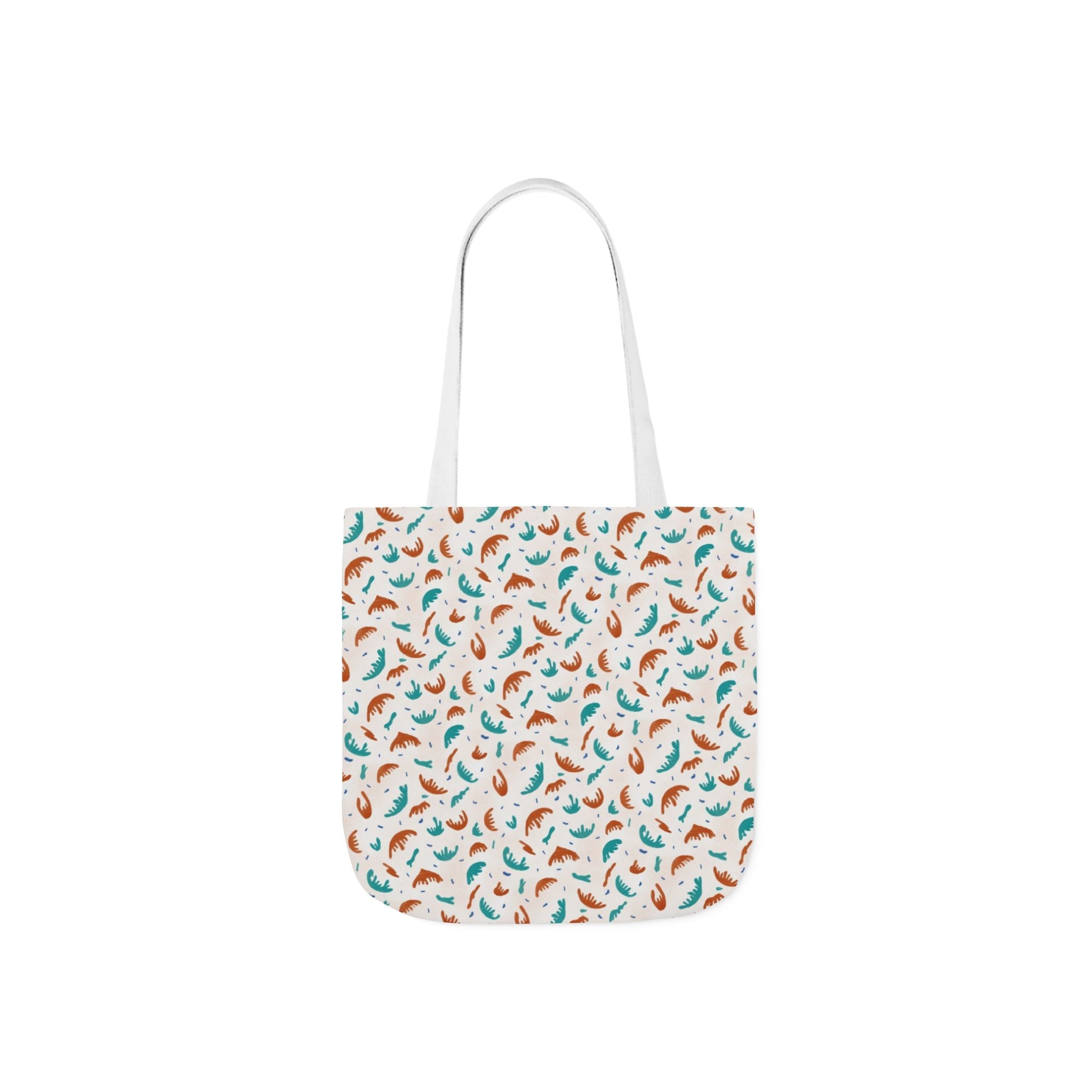 Abstract Hand Designed Print Canvas Tote Bag, 5-Color Straps Printify