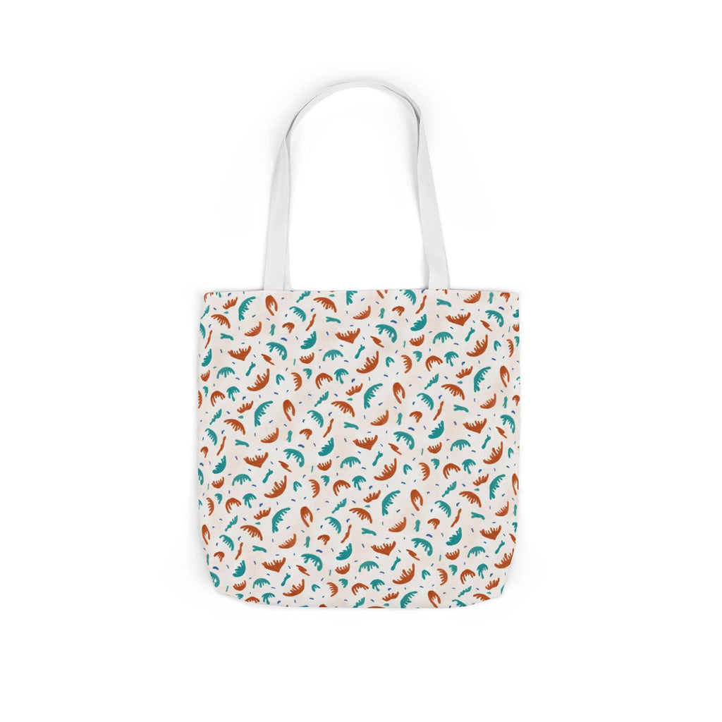 Abstract Hand Designed Print Canvas Tote Bag, 5-Color Straps Printify