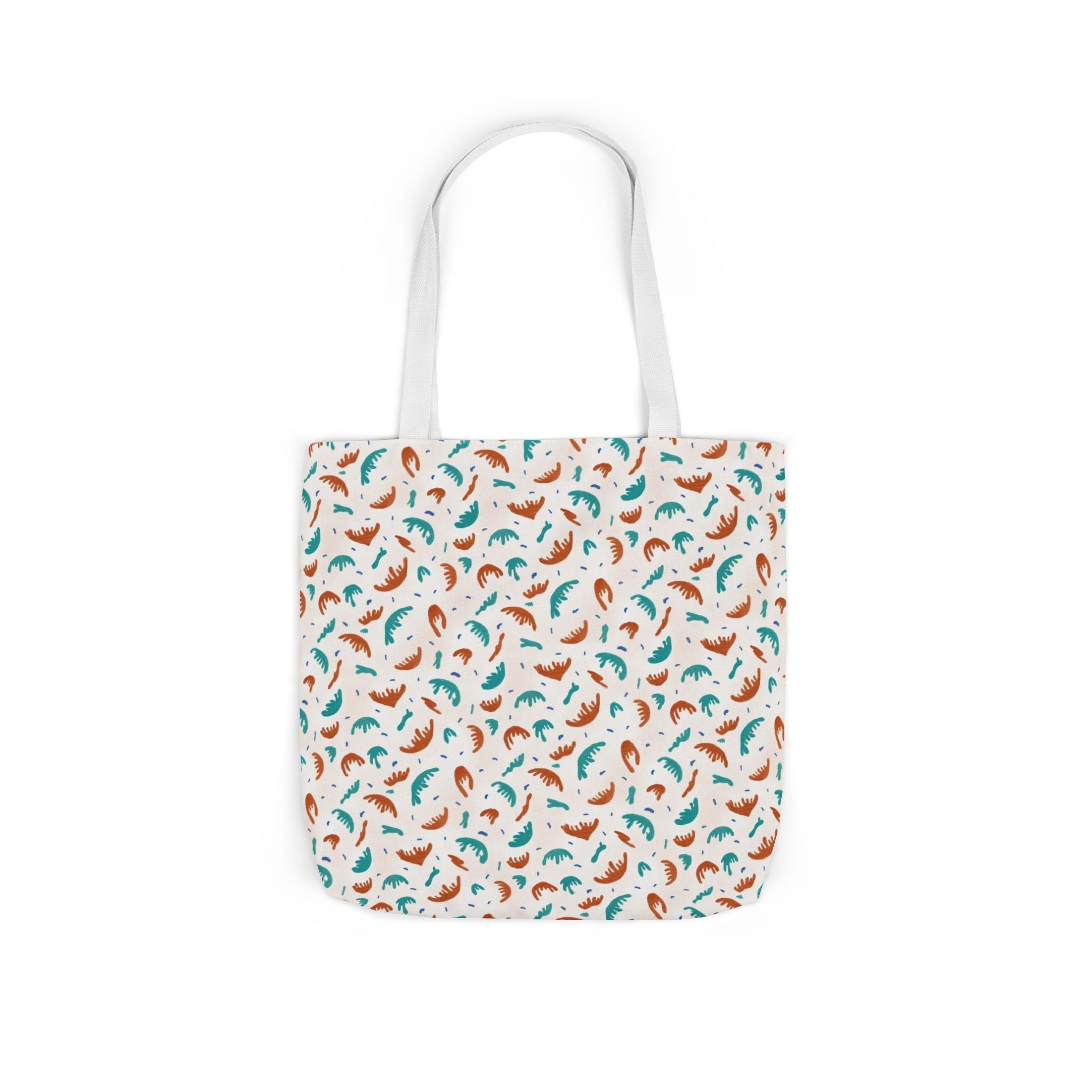 Abstract Hand Designed Print Canvas Tote Bag, 5-Color Straps Printify