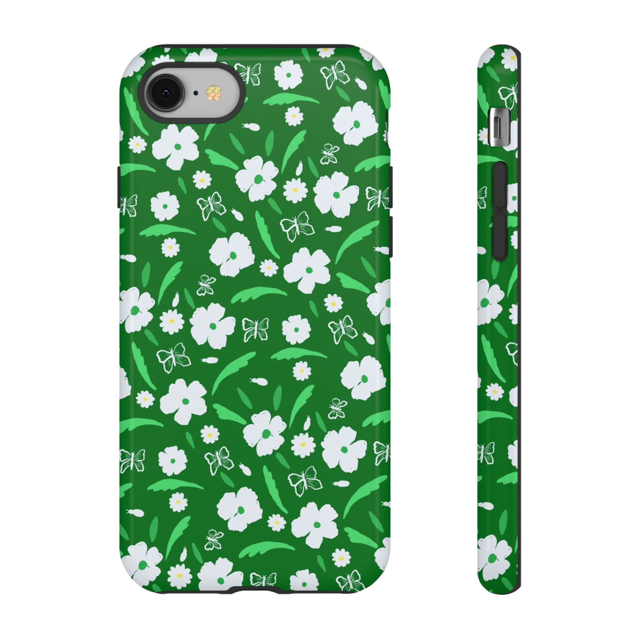 Green Meets White Flora Hand Designed Prints Tough Cases Printify