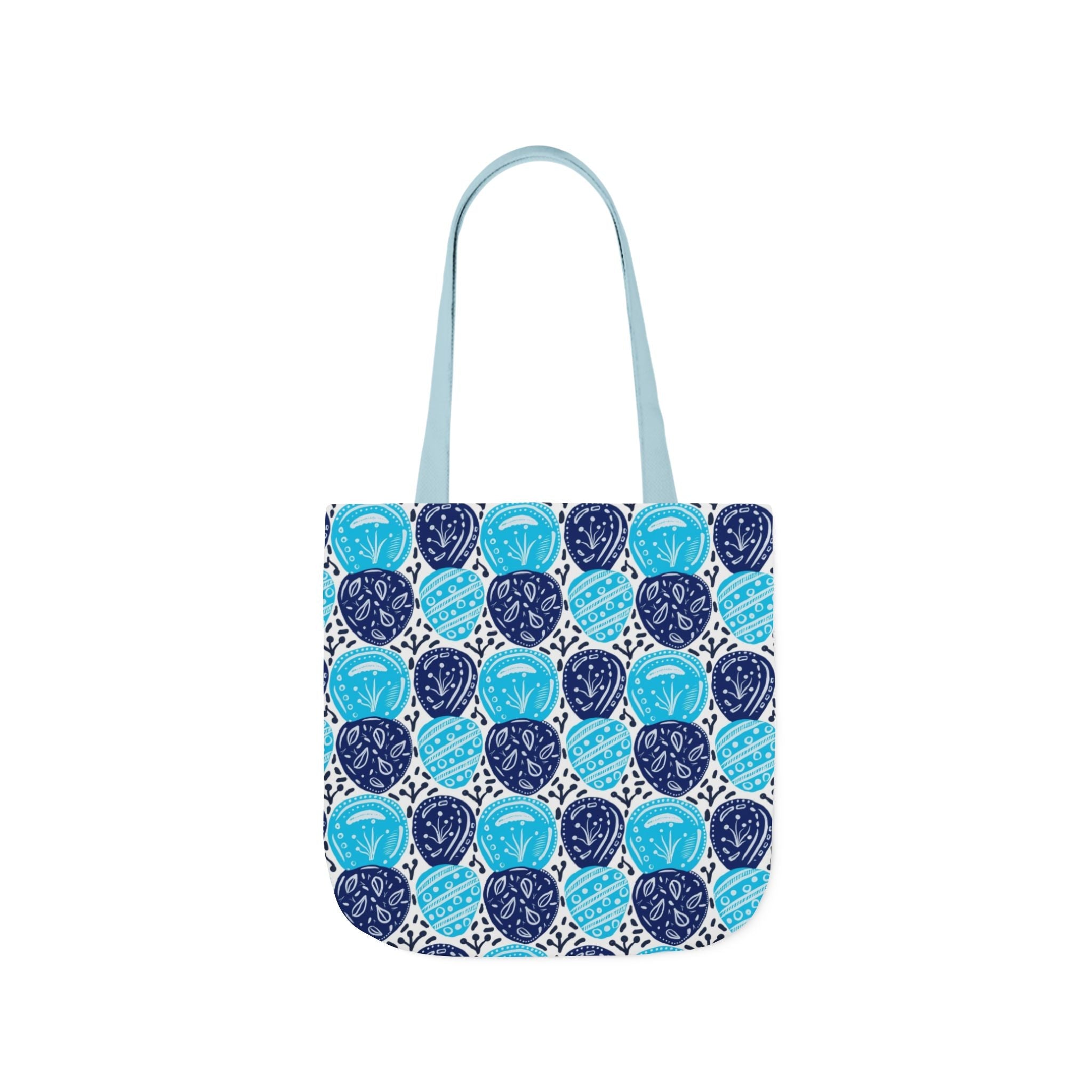 Blue Oval Abstract Canvas Tote Bag, 5-Color Straps Printify