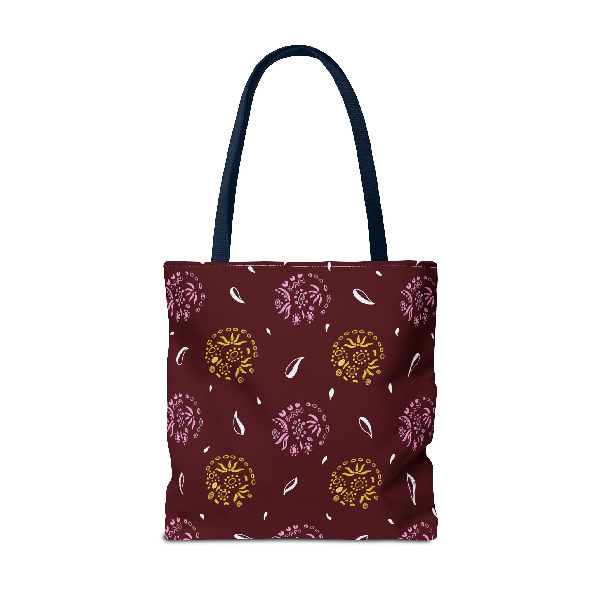 Maroon Abstract Symbol Tote Bag (AOP)