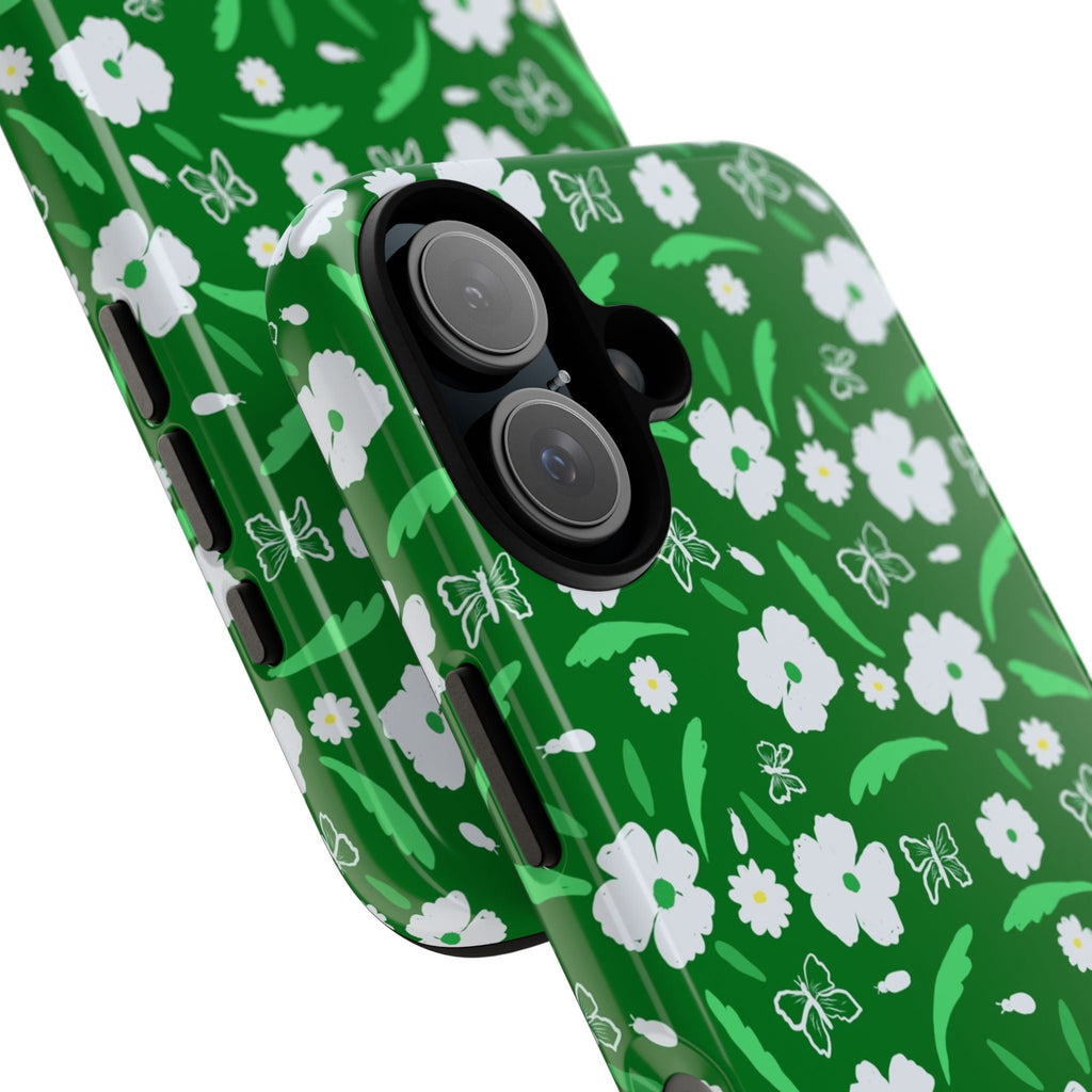 Green Meets White Flora Hand Designed Prints Tough Cases Printify