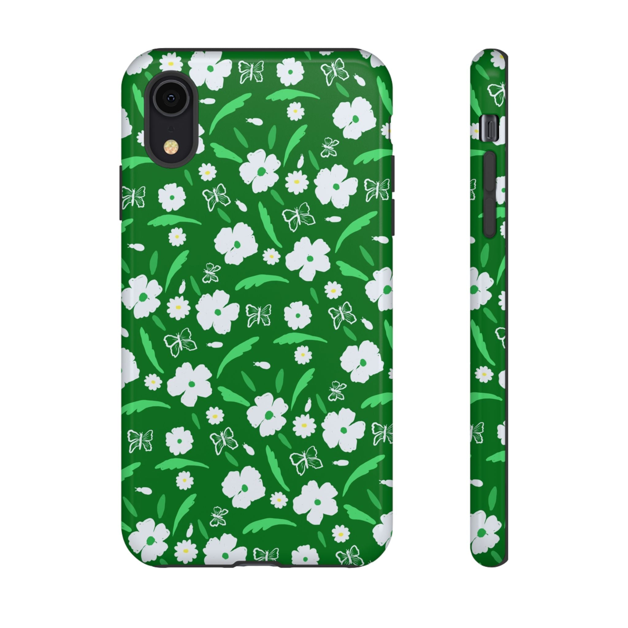 Green Meets White Flora Hand Designed Prints Tough Cases Printify