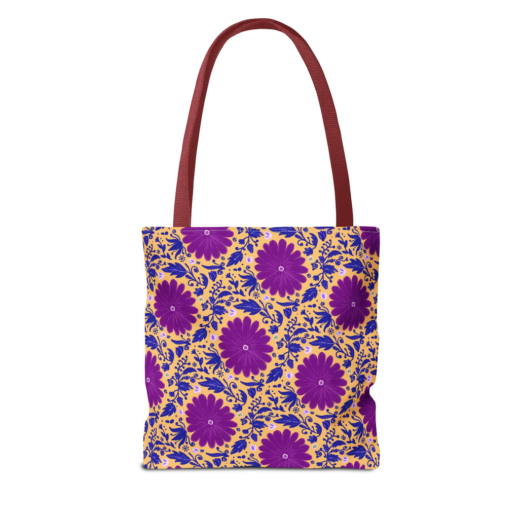Botanic Susanah Purple Flower Print Tote Bag – Hand-Designed Print