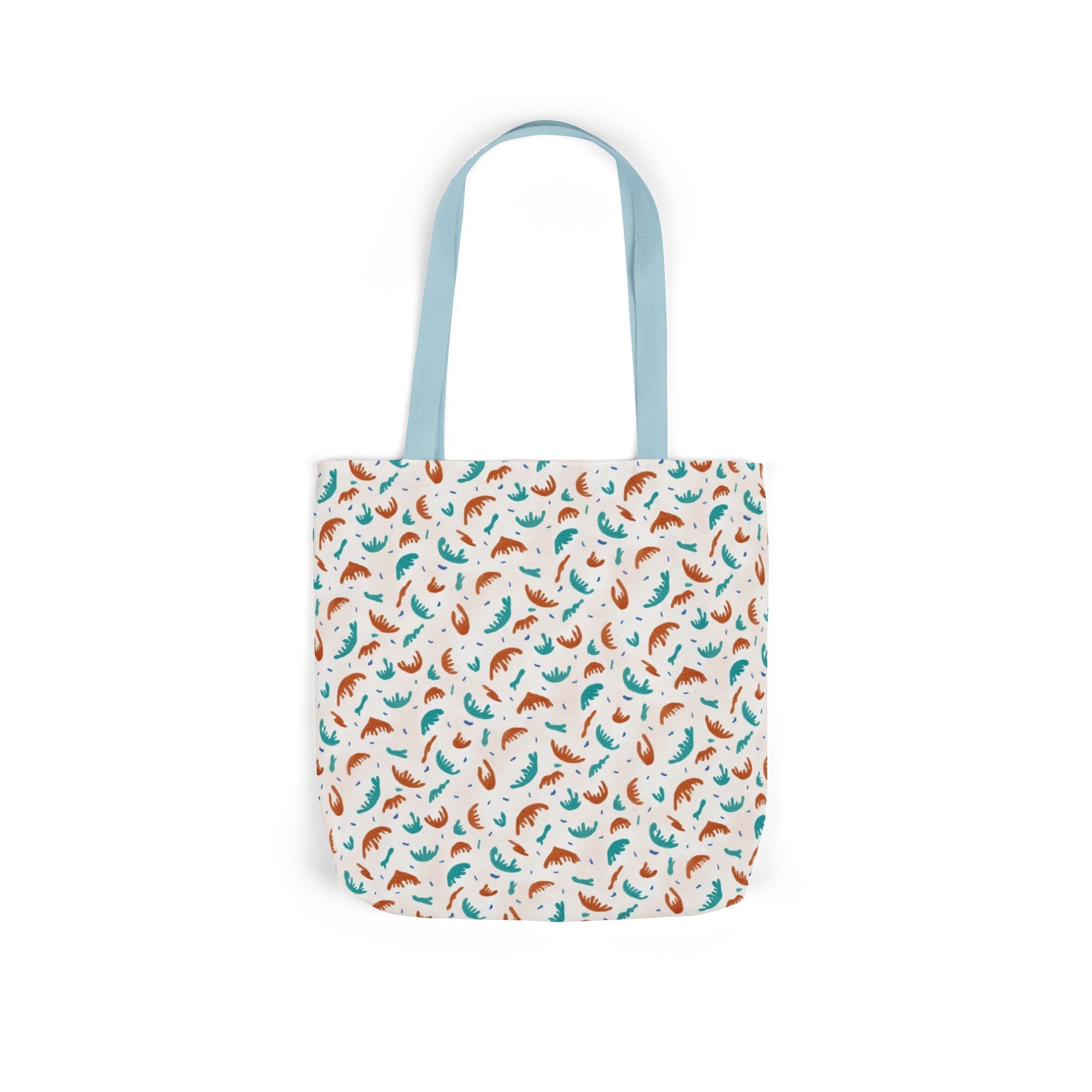 Abstract Hand Designed Print Canvas Tote Bag, 5-Color Straps Printify
