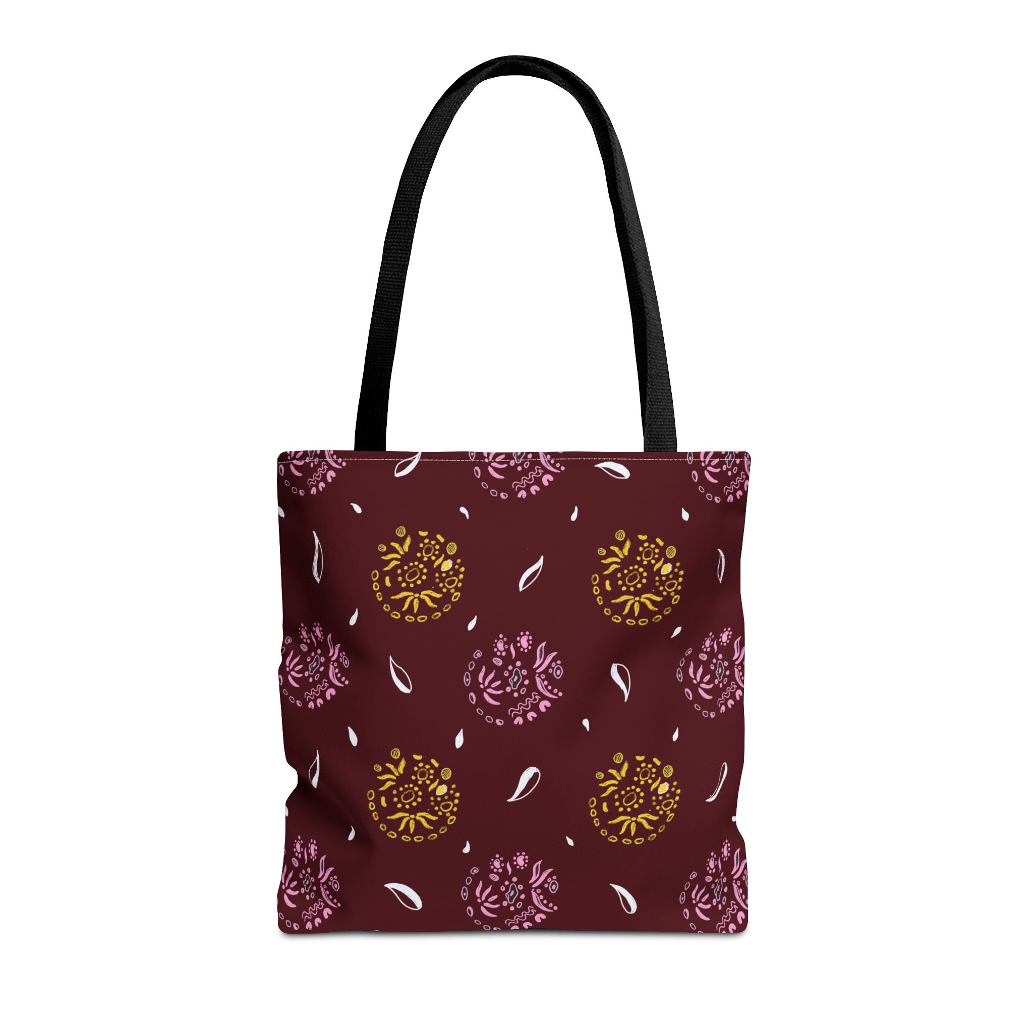 Maroon Abstract Symbol Tote Bag (AOP)