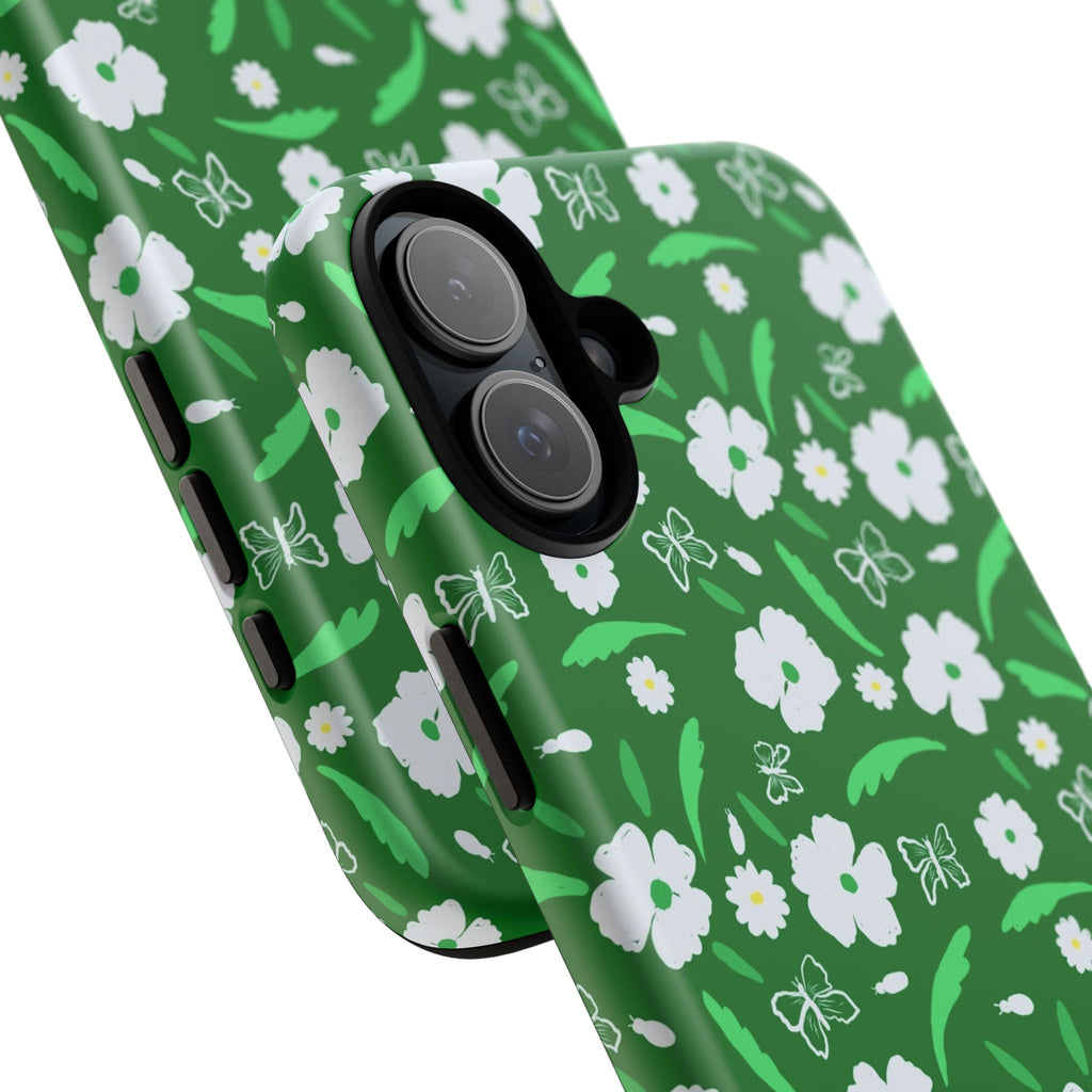 Green Meets White Flora Hand Designed Prints Tough Cases Printify
