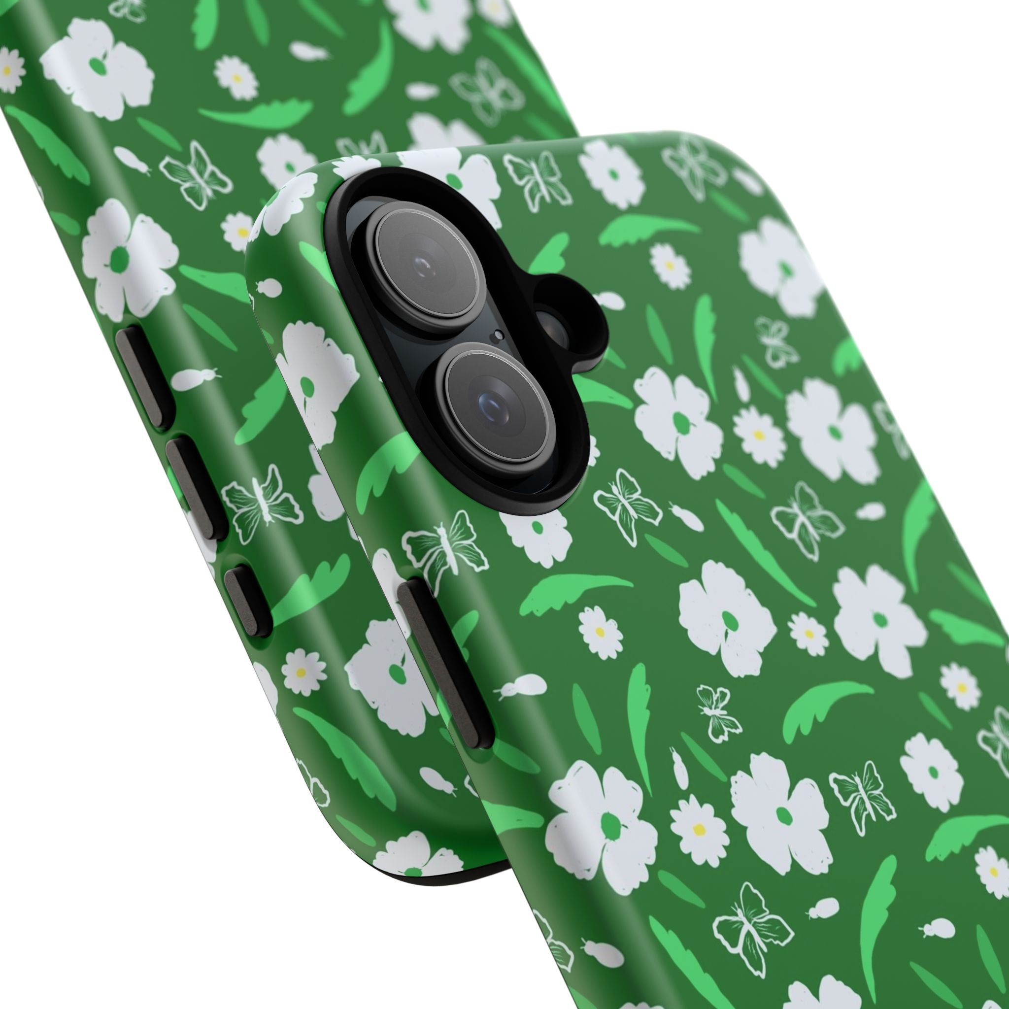 Green Meets White Flora Hand Designed Prints Tough Cases Printify