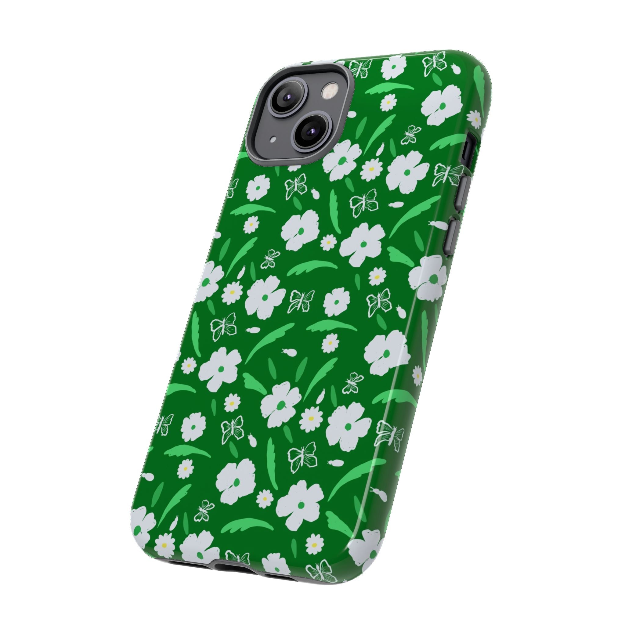 Green Meets White Flora Hand Designed Prints Tough Cases Printify