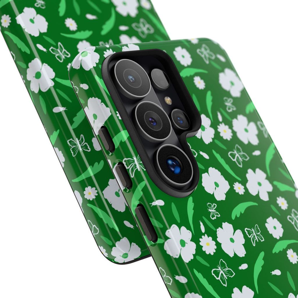 Green Meets White Flora Hand Designed Prints Tough Cases Printify