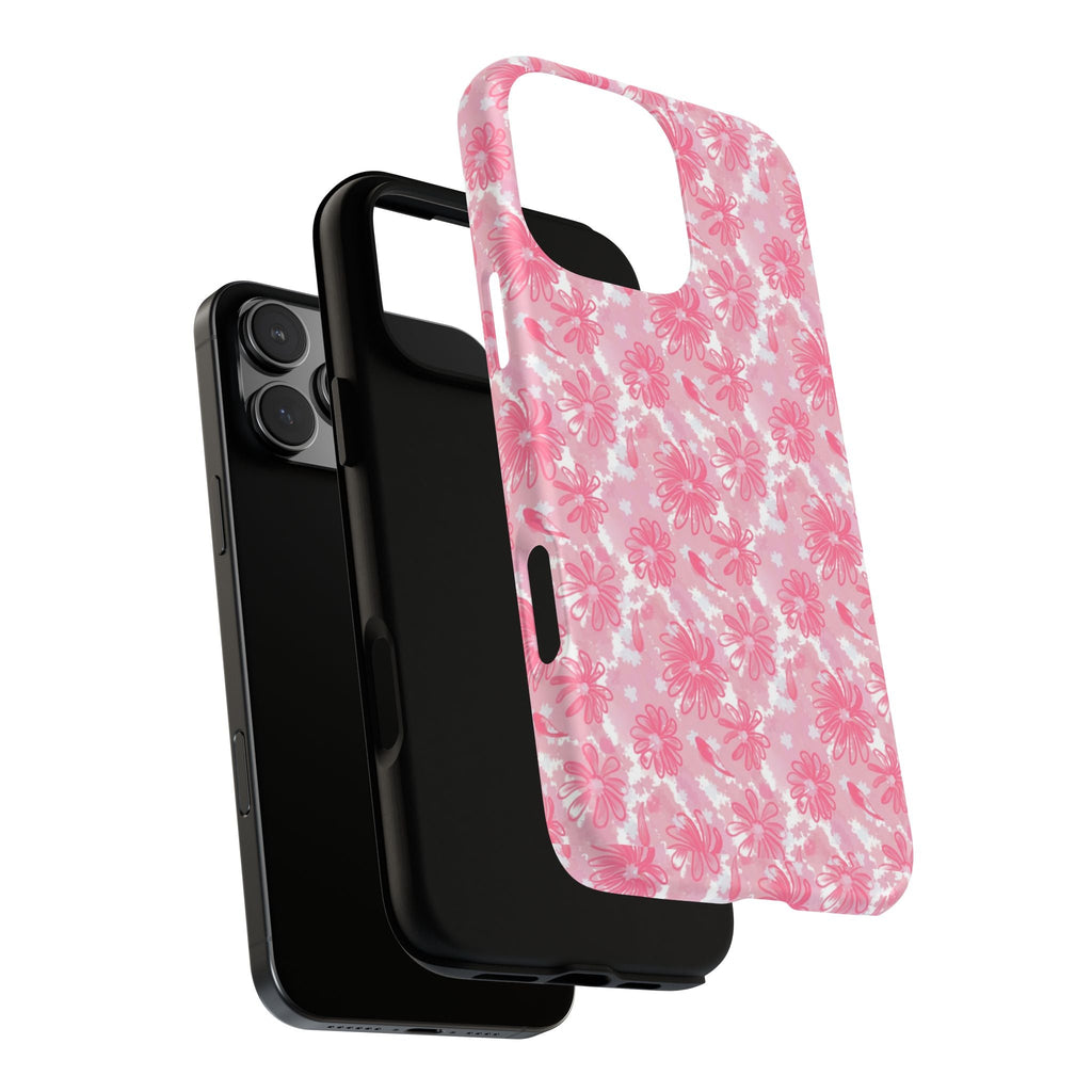 Flora Pink White Phone Case (Carry Original Art Drawn) Printify